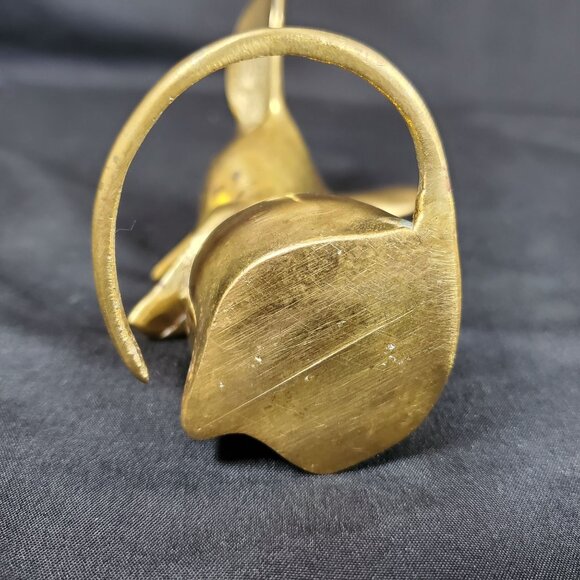 Whimsical Brass Mouse Vintage Solid Brass Animal Figurine Mid Century Retro Deco - Picture 13 of 16